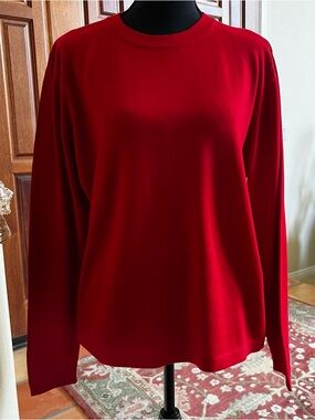 Studio 21 Long Sleeve Crew Neck 100% Cotton Top Shirt Made In Italy Size Large